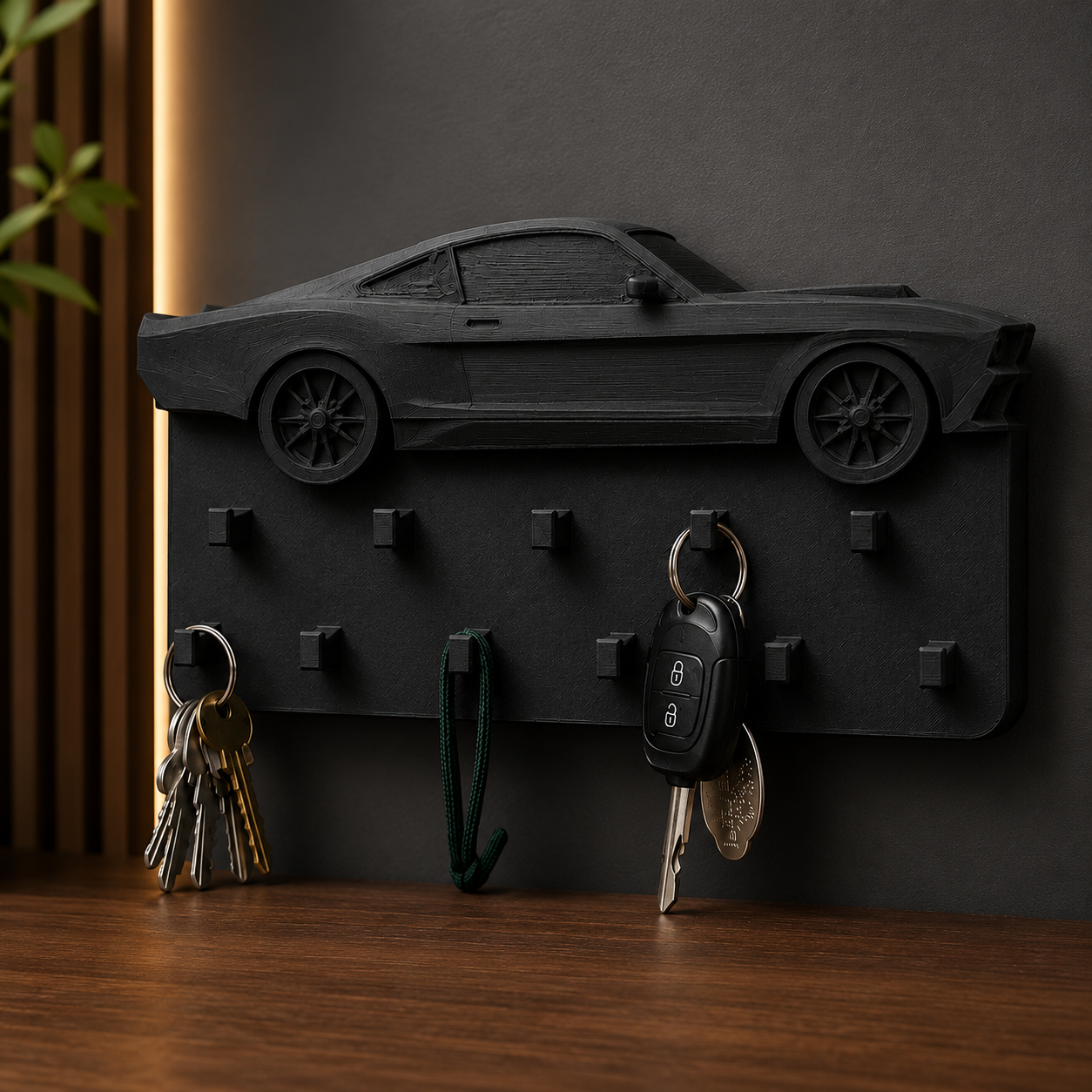 Porte-clés mural Voiture Sportive – Anthracite
