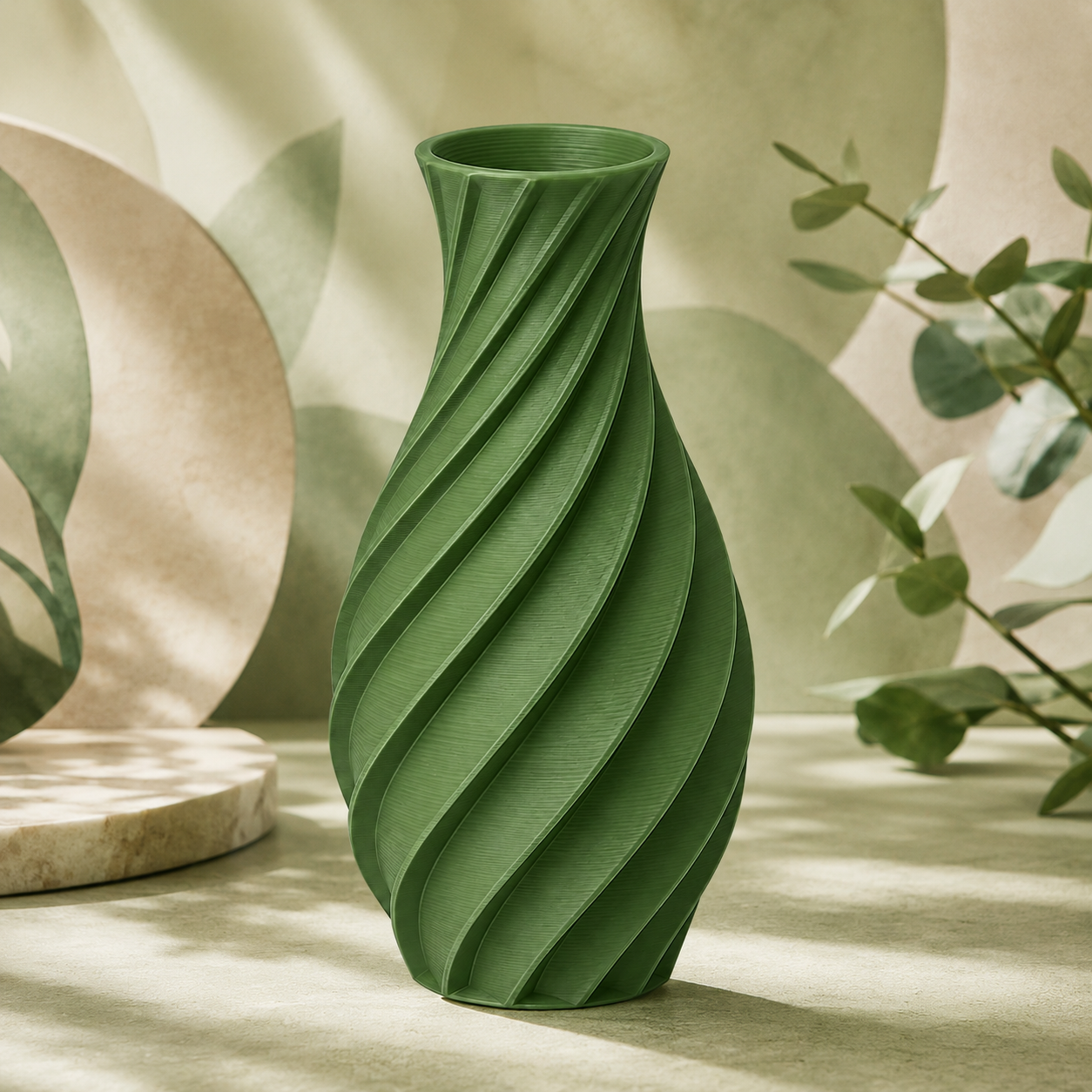 Vase Design "Spirale Botanique"